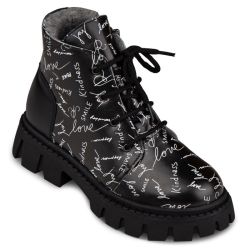 TW-518 (цв.9-черный/принт) Ботинки ортопедические малосложные